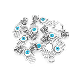 10pcs Tibetan Silver Fatima Hand Charm Beads