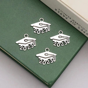50pcs Grad Cap Pendants DIY Jewelry Making Keychain