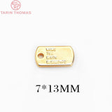 20PCS 5.5x12MM Brass Rectangle Charms Pendants DIY Jewelry Findings