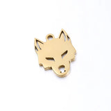 5PCS Stainless Steel Hollow Wolf Head Charms Pendant DIY Jewelry Findings