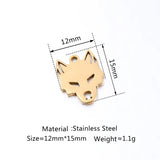5PCS Stainless Steel Hollow Wolf Head Charms Pendant DIY Jewelry Findings