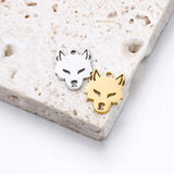 5PCS Stainless Steel Hollow Wolf Head Charms Pendant DIY Jewelry Findings
