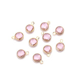 10pcs Stainless Steel 8mm AK Glass Crystal Charms for DIY Jewelry Making
