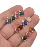 10pcs Stainless Steel 8mm AK Glass Crystal Charms for DIY Jewelry Making