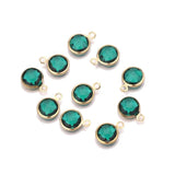 10pcs Stainless Steel 8mm AK Glass Crystal Charms for DIY Jewelry Making