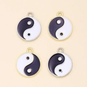 20Pcs Taichi Yin Yang Enamel Charms for DIY Earrings Necklace