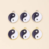 20Pcs Taichi Yin Yang Enamel Charms for DIY Earrings Necklace