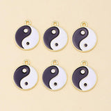 20Pcs Taichi Yin Yang Enamel Charms for DIY Earrings Necklace