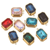 5pcs Stainless Steel Clear Square Crystal Charms DIY Earrings Necklace Bracelet