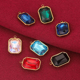 5pcs Stainless Steel Clear Square Crystal Charms DIY Earrings Necklace Bracelet
