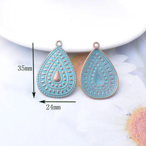 10pcs Antique Bronze Water Drop Charms DIY Earrings Women Jewelry