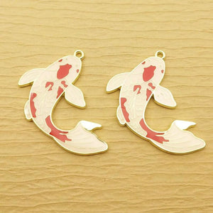 10pcs Enamel Fish Charm for Jewelry Making Craft Supplies Earring Pendant