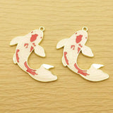 10pcs Enamel Fish Charm for Jewelry Making Craft Supplies Earring Pendant