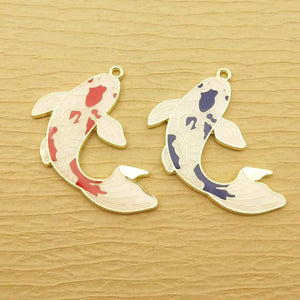 10pcs Enamel Fish Charm for Jewelry Making Craft Supplies Earring Pendant