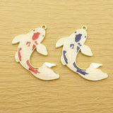 10pcs Enamel Fish Charm for Jewelry Making Craft Supplies Earring Pendant