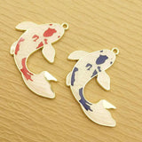 10pcs Enamel Fish Charm for Jewelry Making Craft Supplies Earring Pendant