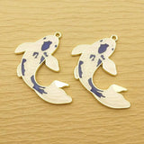 10pcs Enamel Fish Charm for Jewelry Making Craft Supplies Earring Pendant