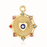 3pcs Evil Eye Sun Heart Rhinestone Pendant DIY Charm Necklace