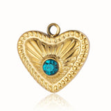3pcs Evil Eye Sun Heart Rhinestone Pendant DIY Charm Necklace