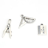 20pcs Metal Architect Compass Charms Silver Pendant for Student Jewelry