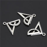 20pcs Metal Architect Compass Charms Silver Pendant for Student Jewelry