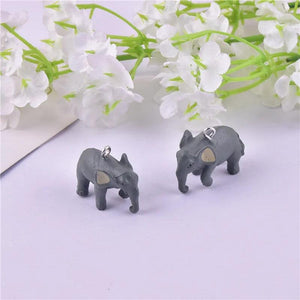 10pcs 3D Elephant Charms Pendant for DIY Jewelry Making Keychain Craft