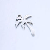 5Pcs Sweet Coconut Tree Palm Charms 12x18mm Stainless Steel Pendants for Jewelry