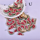 10pcs 3D Watermelon Enamel Charms Rhinestone Slice for DIY Jewelry Making
