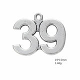 Skyrim 20pcs 39-51 Number Charm Sliver Metal Pendant DIY for Necklace/ Bracelet