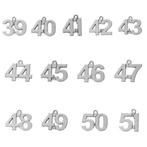 Skyrim 20pcs 39-51 Number Charm Sliver Metal Pendant DIY for Necklace/ Bracelet