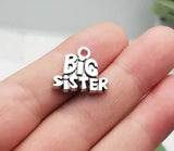 15pcs 18x16mm Antique Silver Big Middle Little Sister Charms Family Pendants