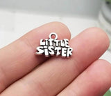 15pcs 18x16mm Antique Silver Big Middle Little Sister Charms Family Pendants