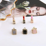 10pcs 3D Lipstick Mirror Enamel Charms Jewelry DIY