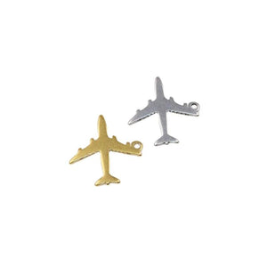 10pcs 20mm Stainless Steel Plane Charms Pendant DIY Necklace Bracelets
