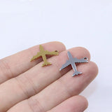 10pcs 20mm Stainless Steel Plane Charms Pendant DIY Necklace Bracelets