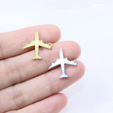 10pcs 20mm Stainless Steel Plane Charms Pendant DIY Necklace Bracelets
