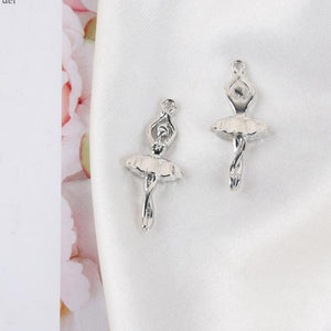 10pcs Ballerina Ballet Metal Charms Earring DIY Jewelry 13x32mm