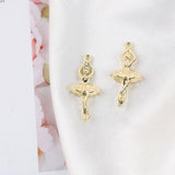 10pcs Ballerina Ballet Metal Charms Earring DIY Jewelry 13x32mm