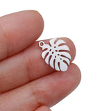 5Pcs/Lot Hollow Stainless Steel Palm Leaf Charms for Jewelry Making