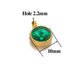 10pcs Stainless Steel 10mm Zircon Charms Pendant for DIY Jewelry Making