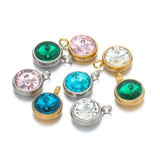 10pcs Stainless Steel 10mm Zircon Charms Pendant for DIY Jewelry Making