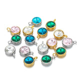 10pcs Stainless Steel 10mm Zircon Charms Pendant for DIY Jewelry Making