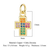 3pcs/Lot CZ Copper Girl Cross Charm Crown Pendant
