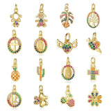 3pcs/Lot CZ Copper Girl Cross Charm Crown Pendant