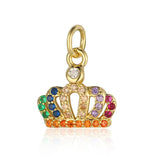 3pcs/Lot CZ Copper Girl Cross Charm Crown Pendant