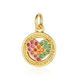 3pcs/Lot CZ Copper Girl Cross Charm Crown Pendant
