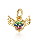 3pcs/Lot CZ Copper Girl Cross Charm Crown Pendant