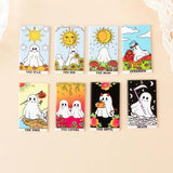 8Pcs Halloween Ghost Tarot Card Charms Acrylic Pendant DIY Making