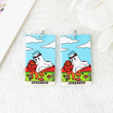 8Pcs Halloween Ghost Tarot Card Charms Acrylic Pendant DIY Making