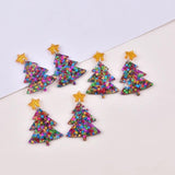 10pcs Star Christmas Tree Acrylic Charms for DIY Jewelry Making